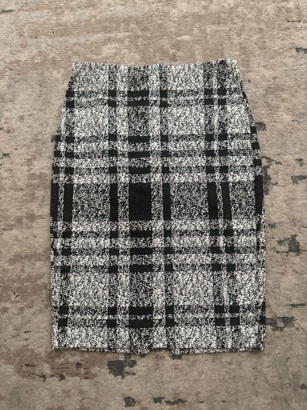 Exoress Black & White Plaid Pencil Skirt Classic Women's Workwear Size Medium
